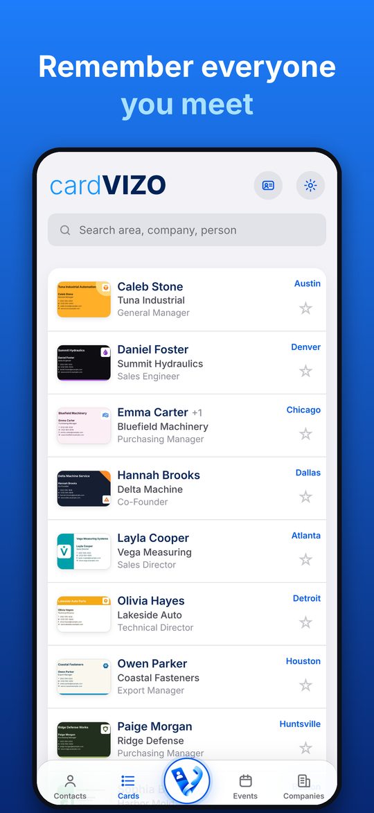 cardVIZO screenshot 1